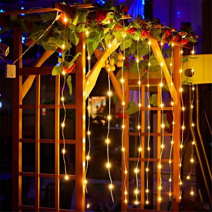 Fairy Lights Outdoor LED Solar Curtain Lights String 3/6M