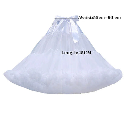 Women Flower Style Lolita Petticoats Tutu Puffy Cancan Skirt
