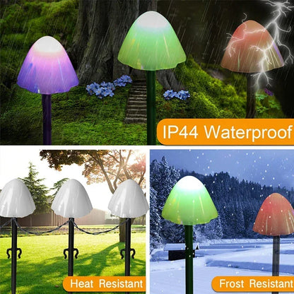 Solar LED Mushroom Lamp Outdoor Christmas Garden Patio Decoration