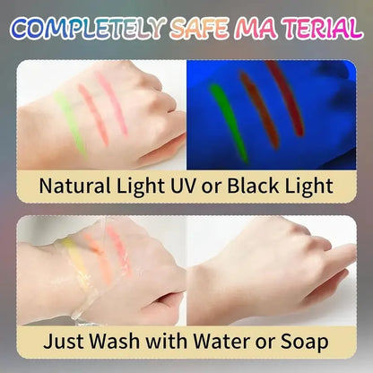 Halloween Glow in The Black Light Face Paint 6/12pcs