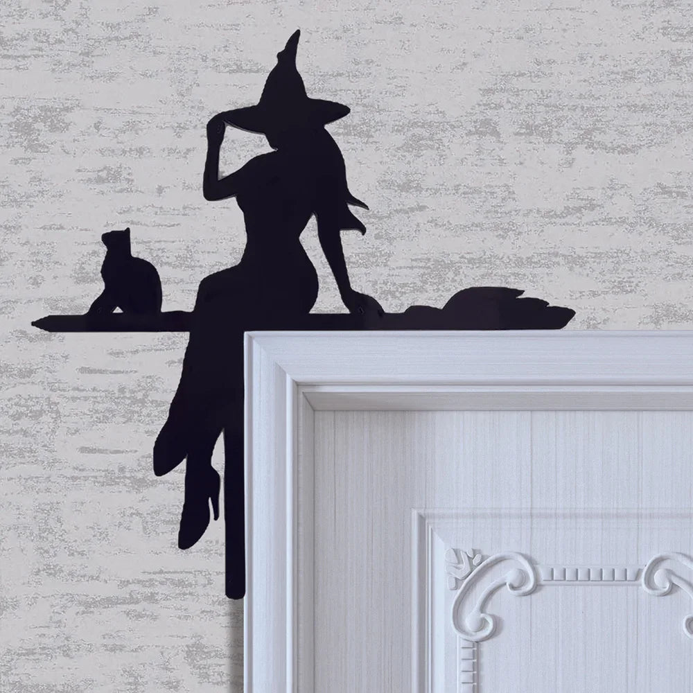 Black Cat Witch Acrylic Corner Sign