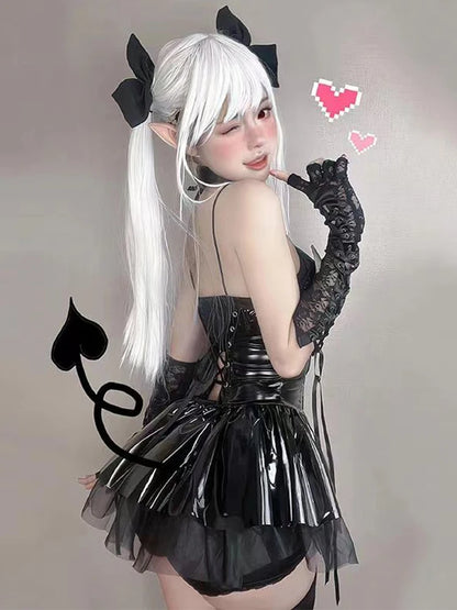 AltGoth Sexy Cosplay Pu Dress Women