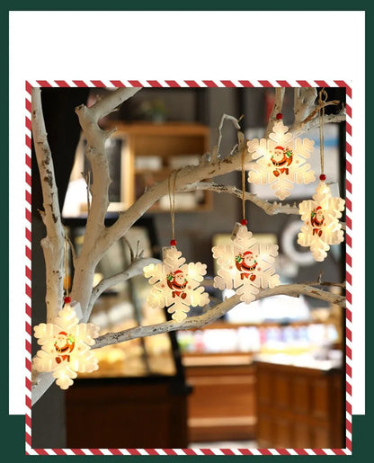 Santa Claus Lights Star Snowman Shape Hanging Ornament