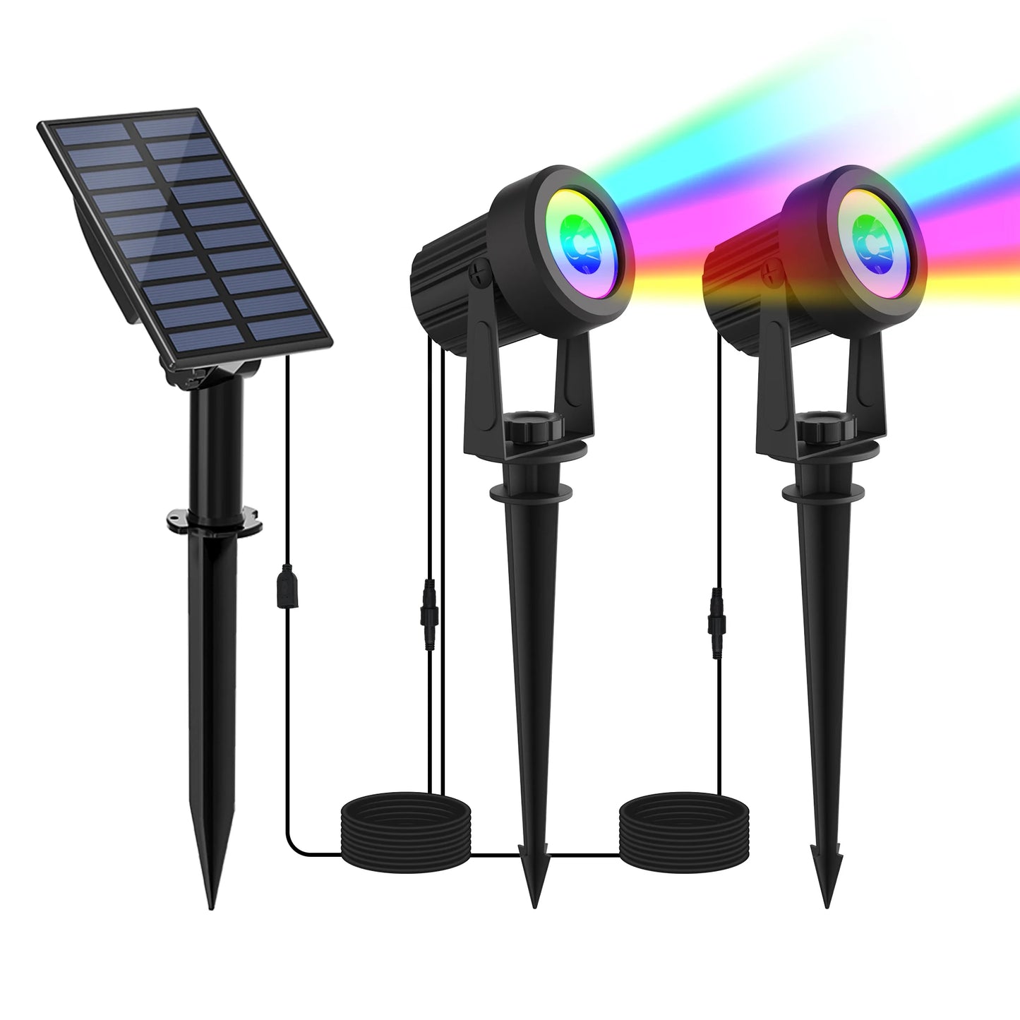 1/2/4/6 Lights RGB Solar Spotlight IP65 Waterproof Solar Light