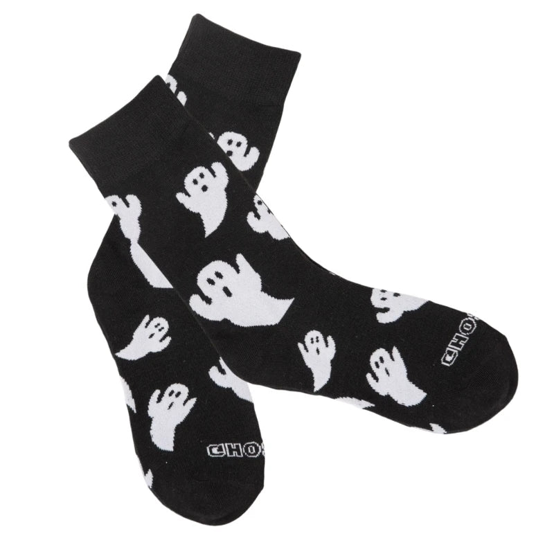 Spooky Ghostly Pattern Middle Calf Socks