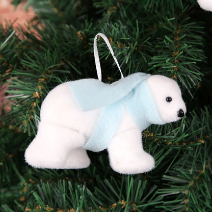 1pcs White Bear Pendants Christmas Tree Ornaments