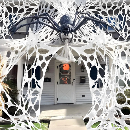 Giant Stretchy Spider Web Halloween Decor 20ft Cobweb