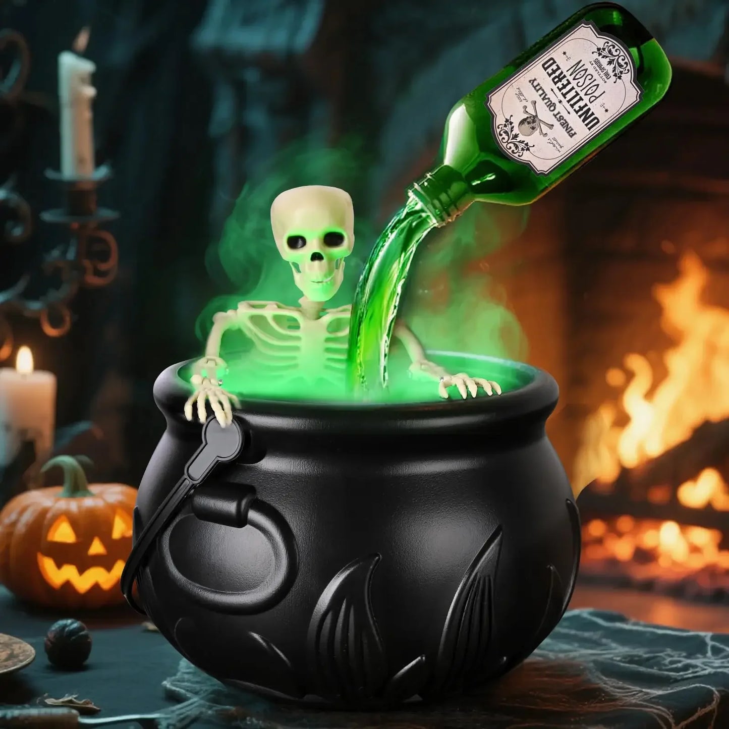 Hocus Pocus Witch Cauldron with LED Light & Fog Mist