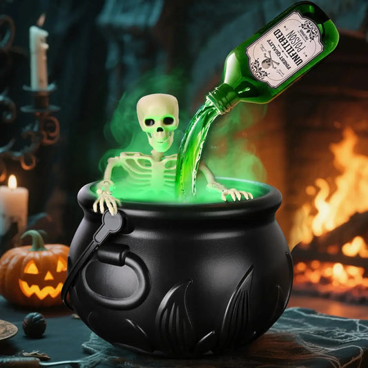 Hocus Pocus Witch Cauldron with LED Light & Fog Mist