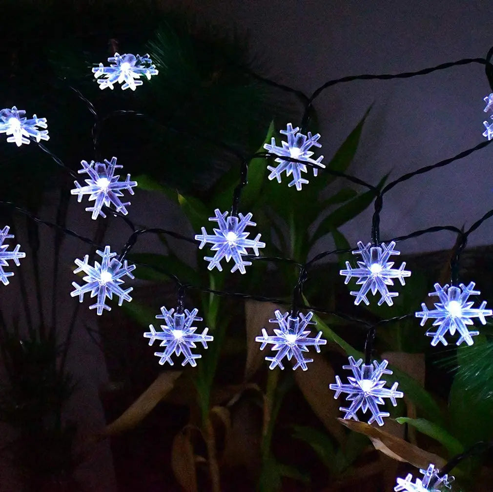 Snow Lamp Christmas Solar Snowflake String Lights