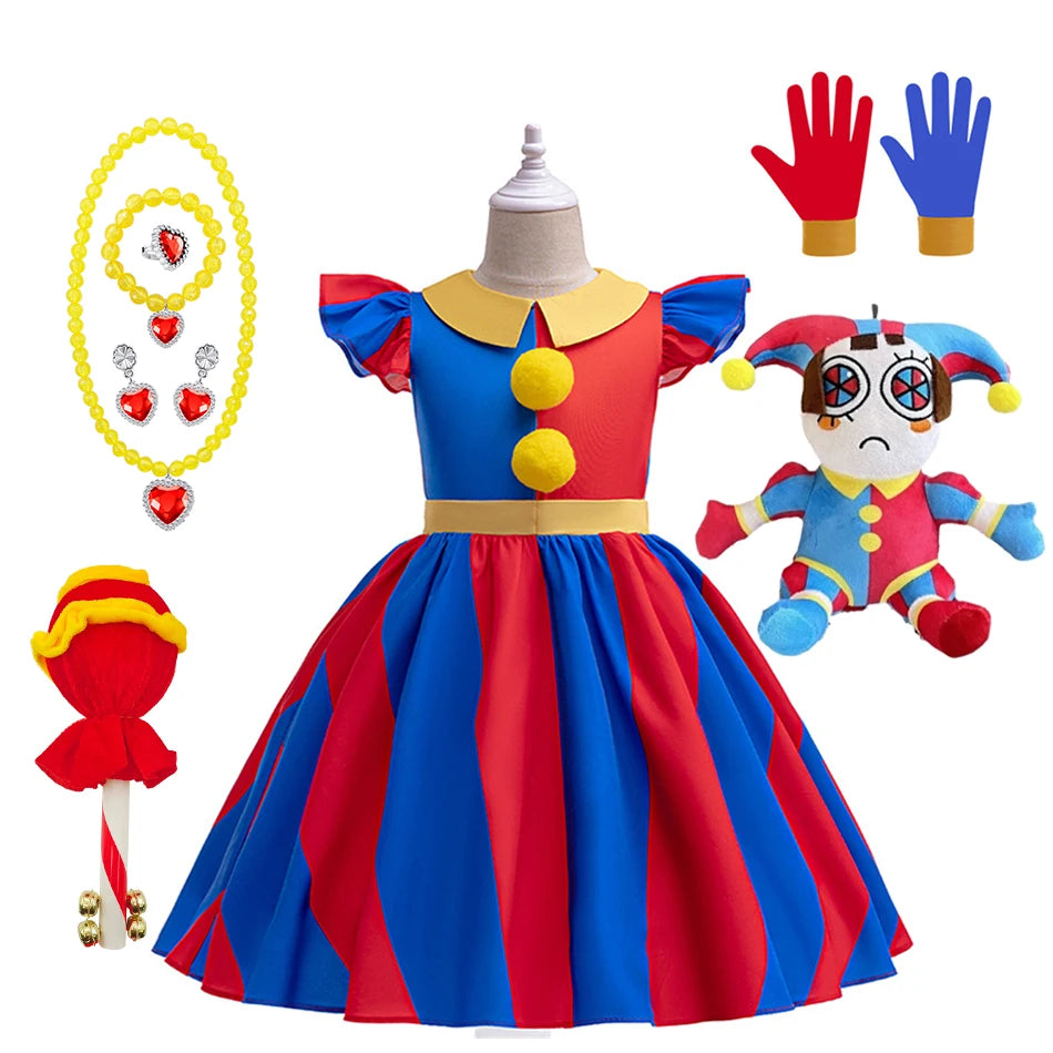 Kids Pomni Cosplay Costume