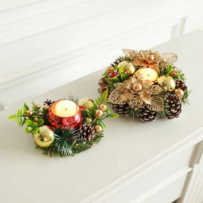 Artificial Pinball Pinecone Candle Holder