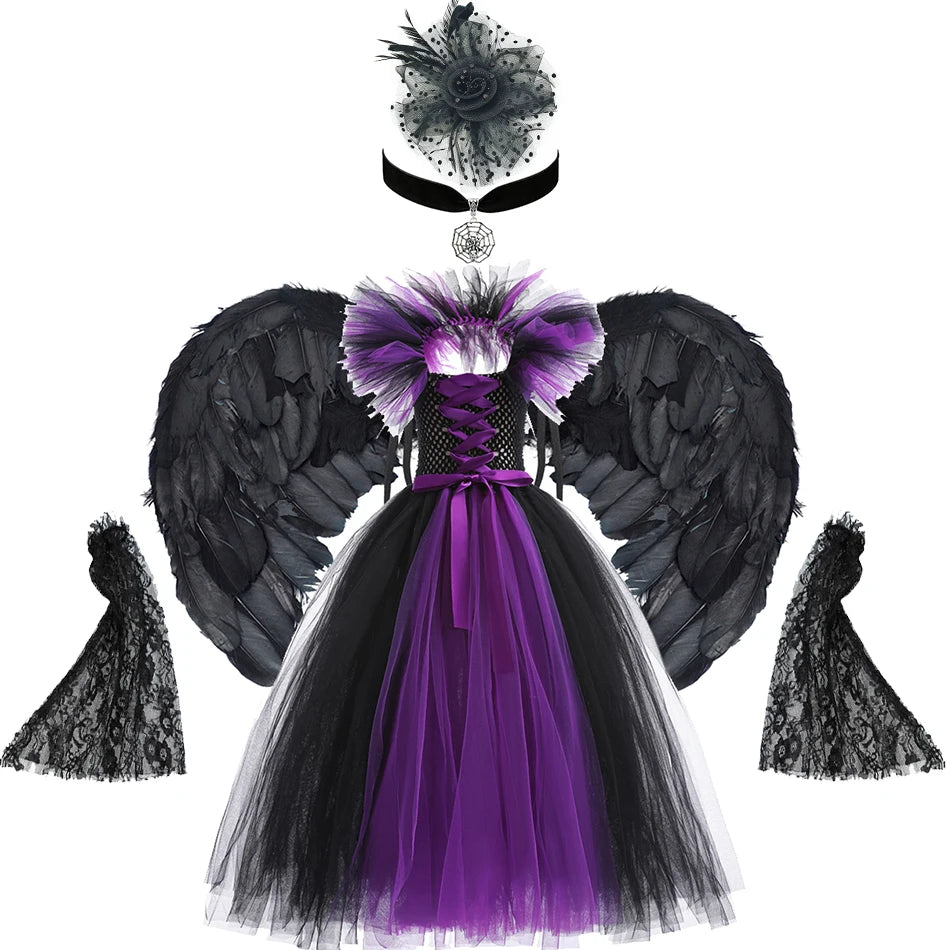 Maleficent Neck Dress Girls