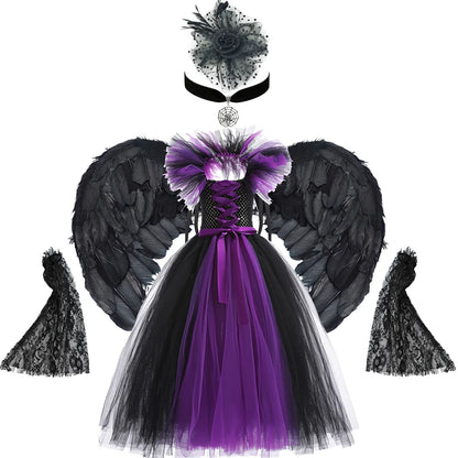 Maleficent Neck Dress Girls