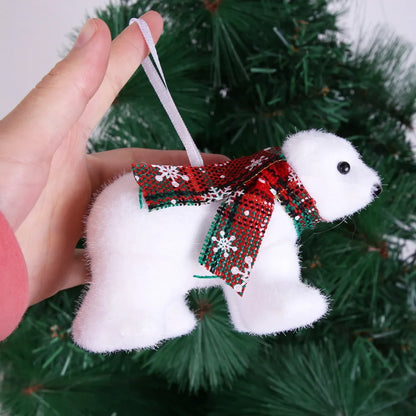 1pcs White Bear Pendants Christmas Tree Ornaments