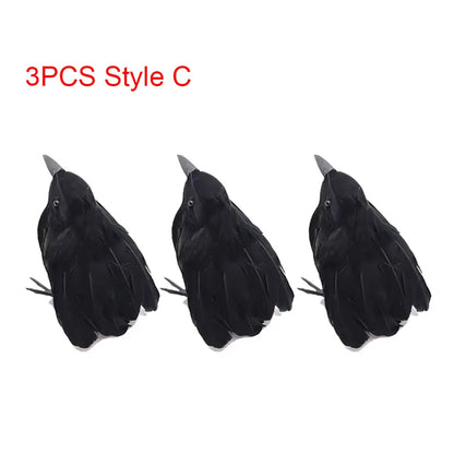 Simulation Fake Raven Bird Props
