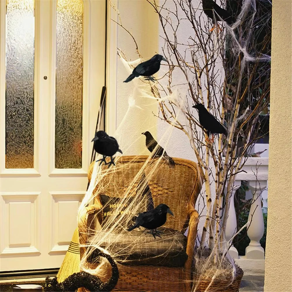 Simulation Fake Raven Bird Props