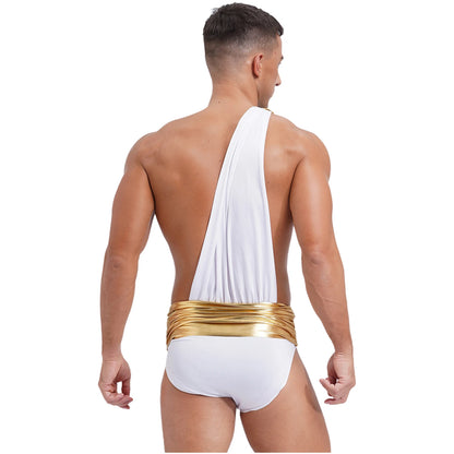 Ancient Greek Roman Knight WarriorOne Shoulder Bodysuit for Men