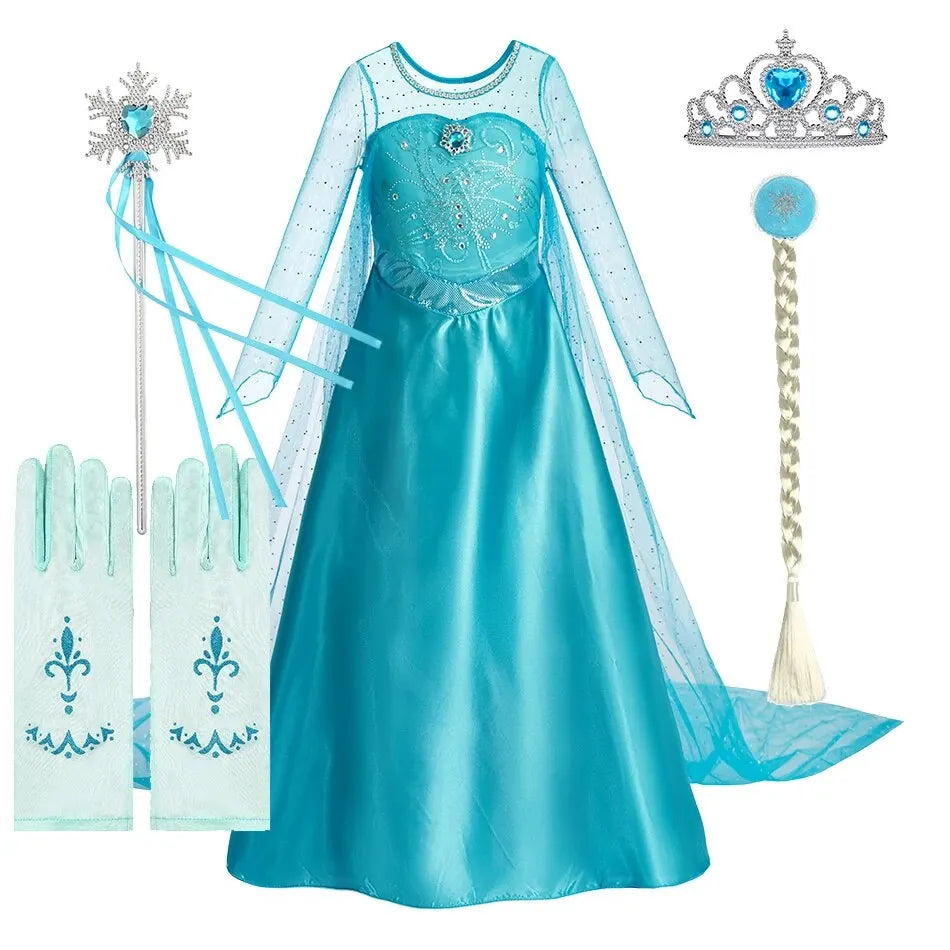 Halloween Elsa Dress for Girls Children Party