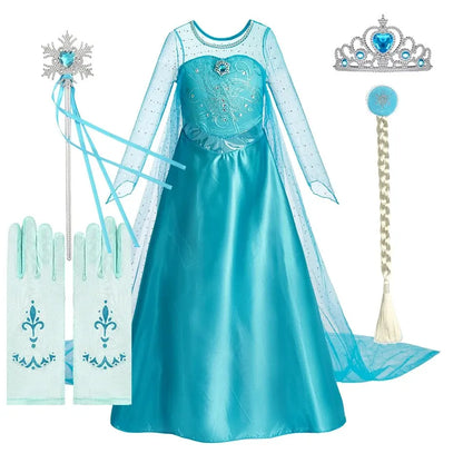 Halloween Elsa Dress for Girls Children Party