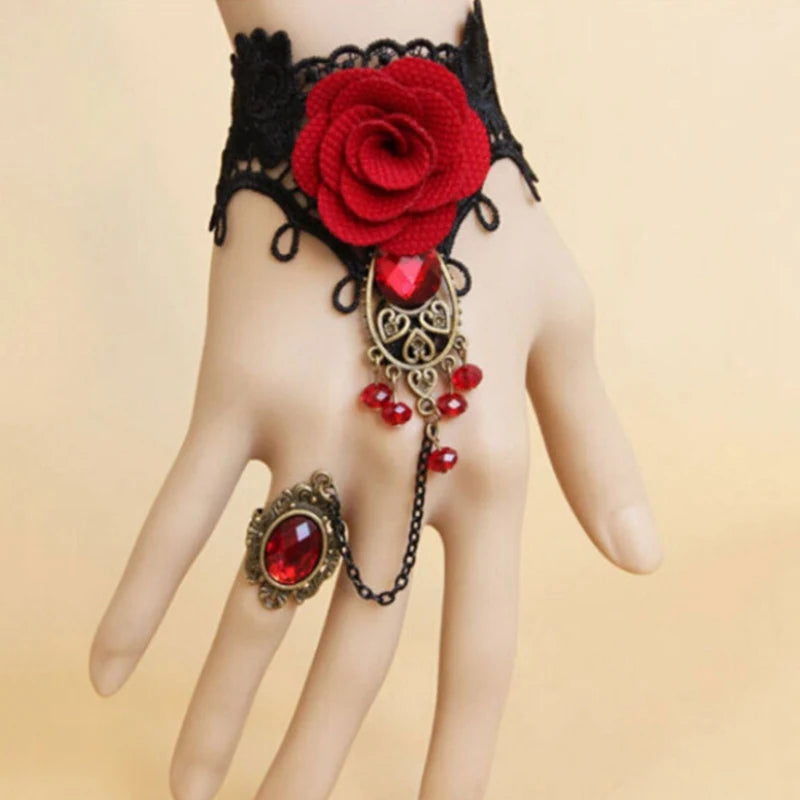 Women Rose Bracelets Steampunk Gothic Style