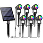 1/2/4/6 Lights RGB Solar Spotlight IP65 Waterproof Solar Light