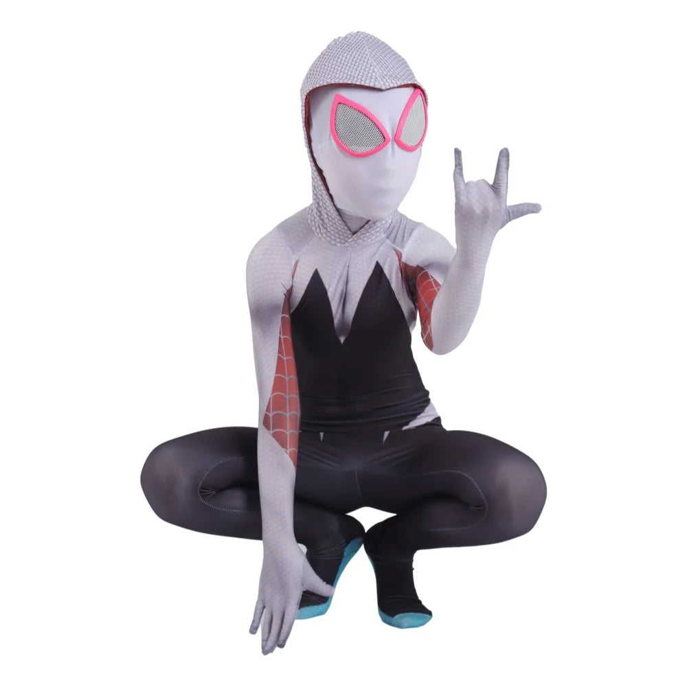 Spidergirls Gwen Stacy Spandex Jumpsuits for Boys and Girls - Festivewarehouse™