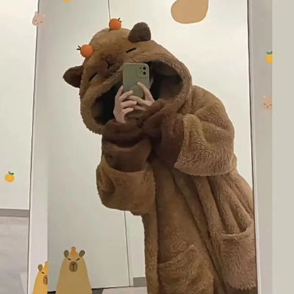Winter Capybara Cosplay Costume Robes Adult