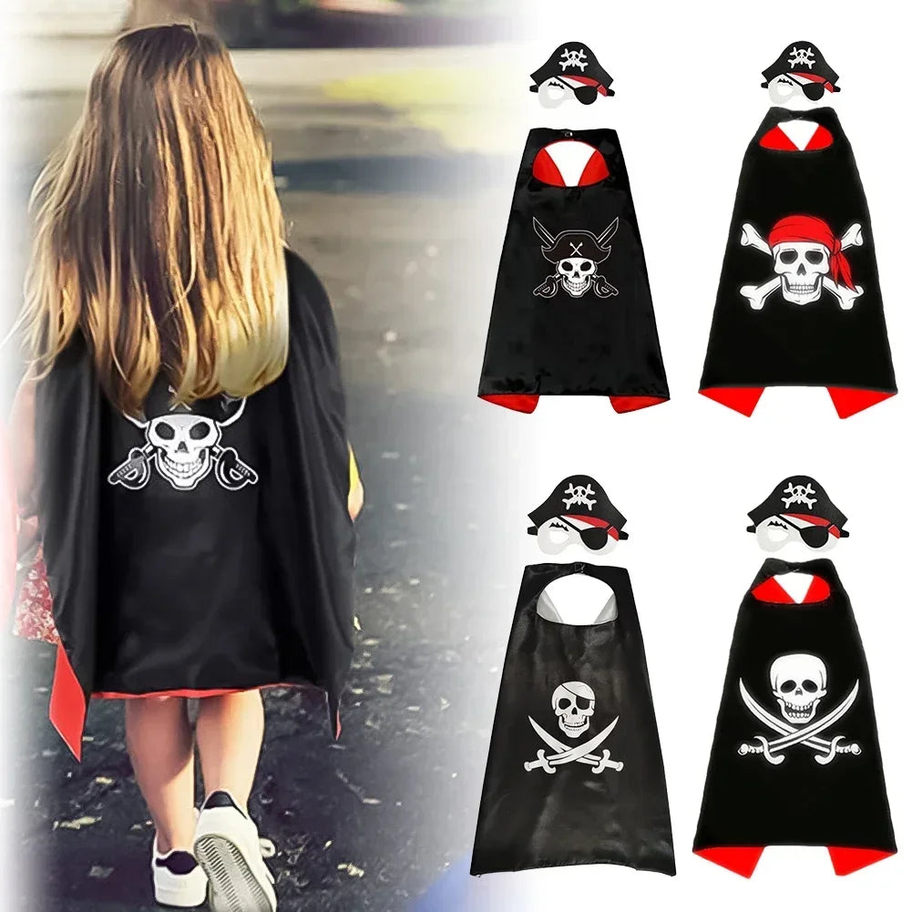 Pirate Cloak with Eye Mask for Children 1set - Festivewarehouse™