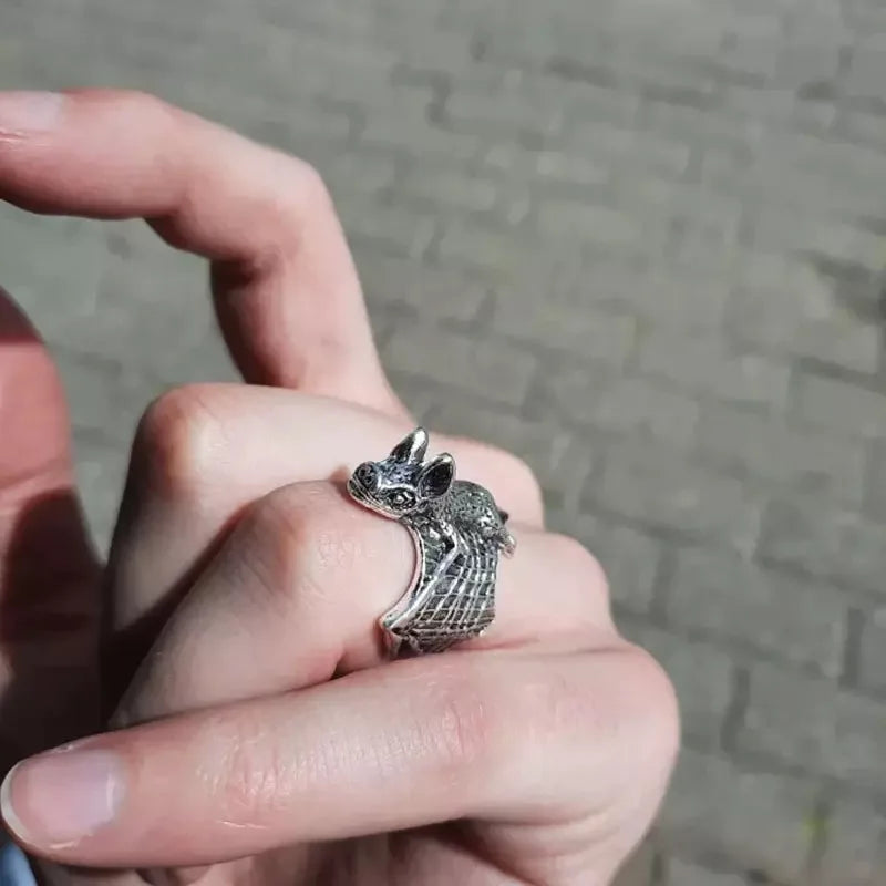 Halloween Vintage Bat Design Wing Rings for Women