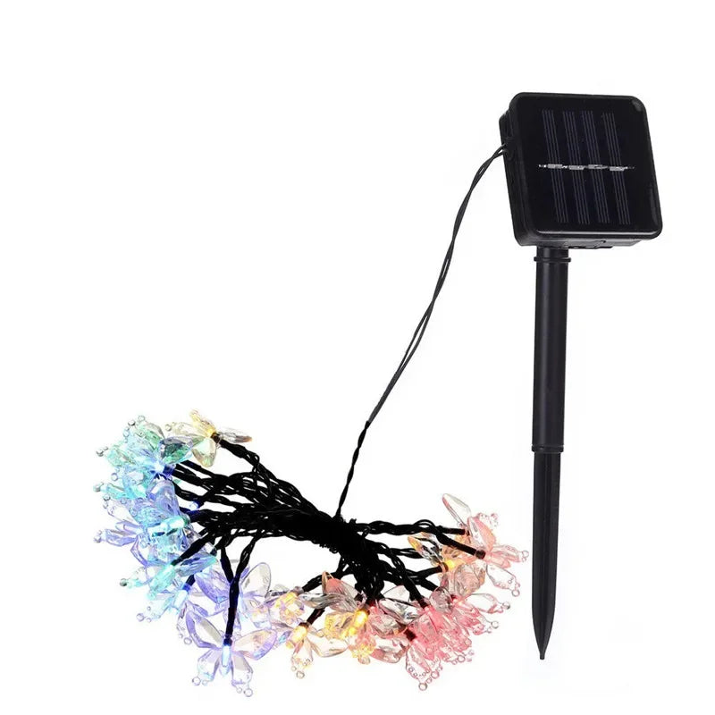 20/30/50/100 LED Light 8 Mode Crystal Butterfly Solar String Lights