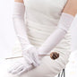 Black White Red Grey Opera/Elbow Stretch Satin Finger Long Gloves