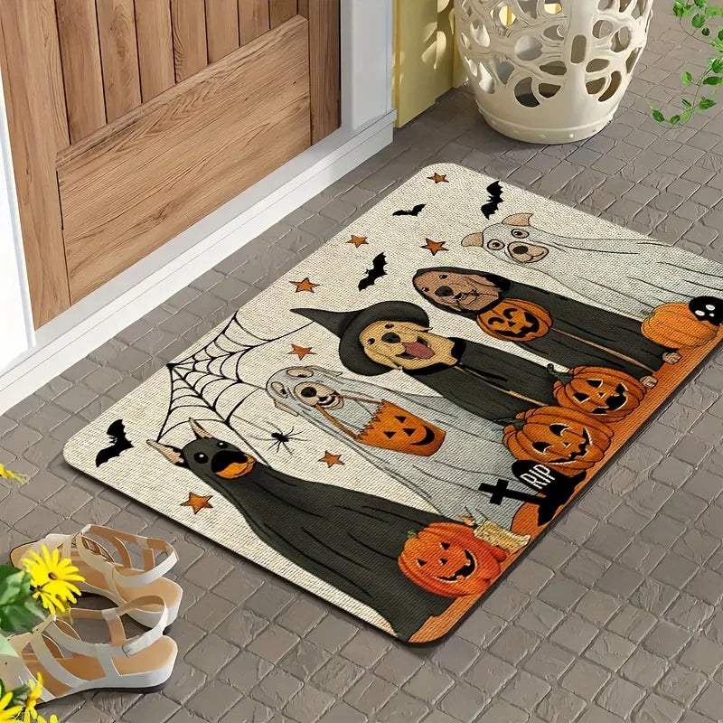 1pc Halloween Non-Slip Door Mat Spooky Dog