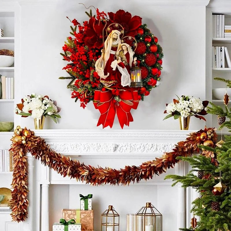 Christmas Decor - Artificial Flowers & Greenery, Gift Decor - Decorative Wreath for Home & Holiday