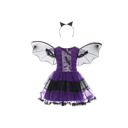 4 Pieces Witch Clothing Set Dress+Hat+Wand+Bag