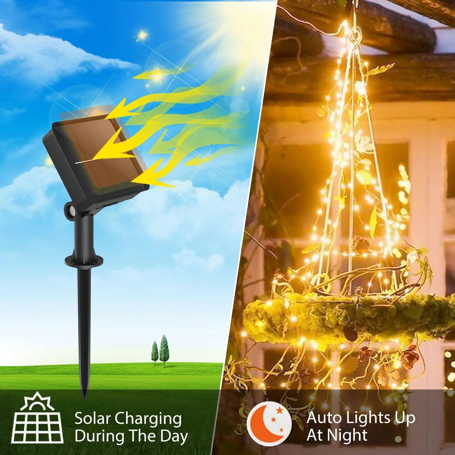 4pack 8 Modes Outdoor Solar String Light