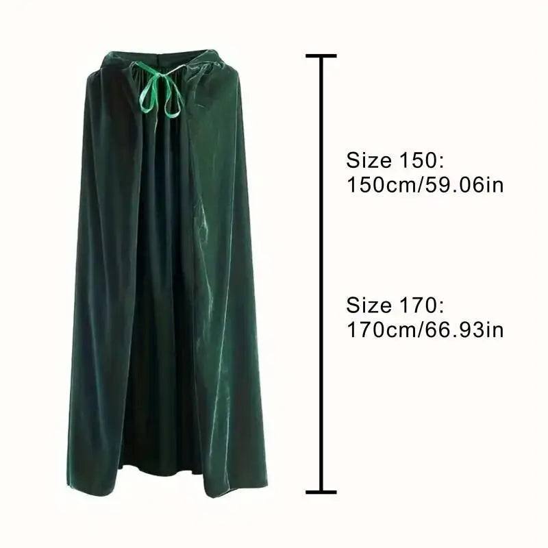Medieval Black Hooded Cloak Adult Kid Unisex