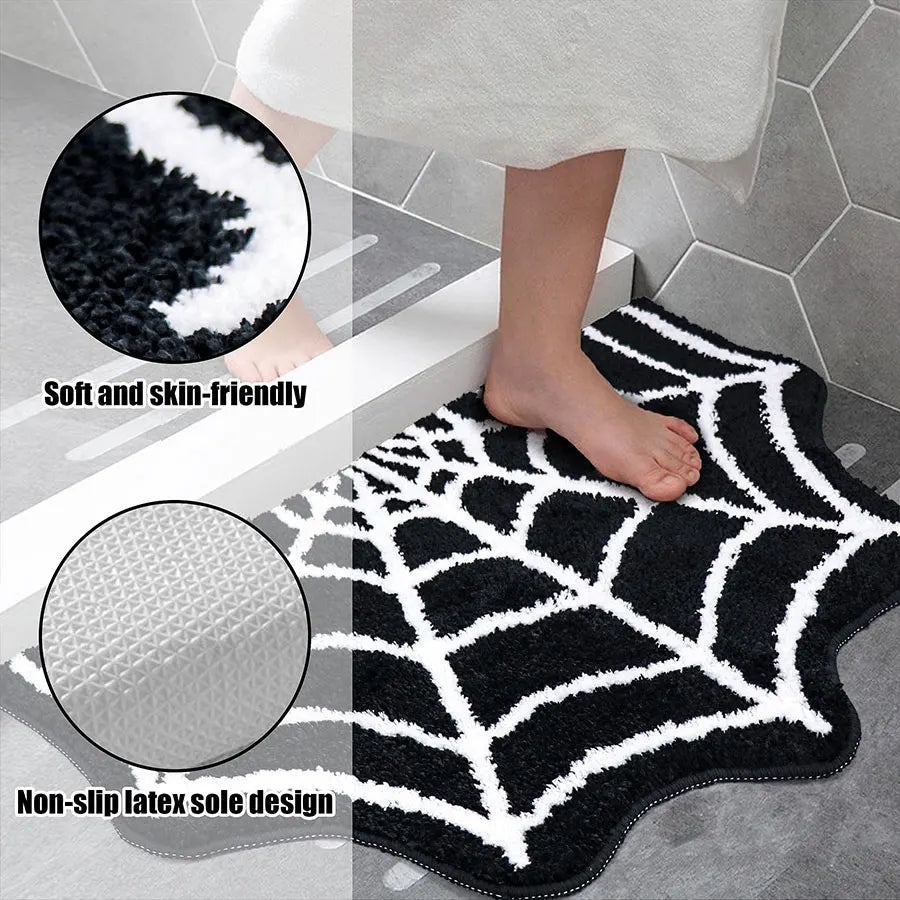 Bath Mat Gothic Bedroom Carpet Spider Web