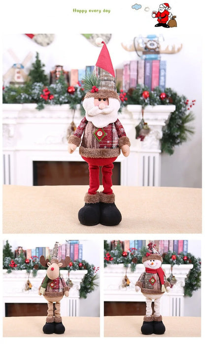 Christmas Dolls Tree Decor New Year Ornament Reindeer Snowman Santa Claus Standing Doll  Decoration Merry Christmas 2023