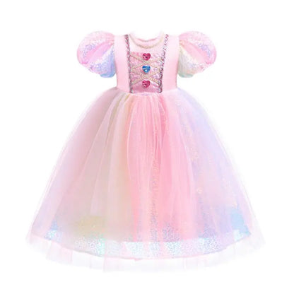 Girls' New Pearl Gradient Sequin Princess Dress