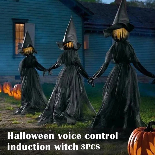 Light-Up Witches with Stak Screaming Witches Sound Activated Sensor
