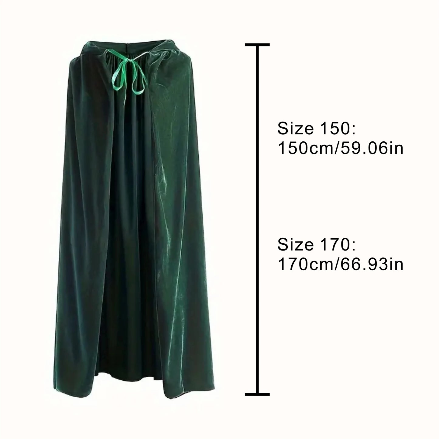 Medieval Black Hooded Cloak Adult Kid Unisex