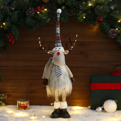 Large Santa Claus Elk Standing Doll with Lights