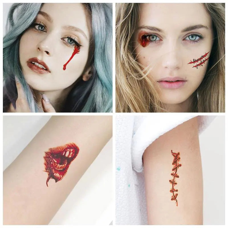 Fake Bloody Wound Temporary Tattoo Sticker 30pcs/Set - Festivewarehouse™