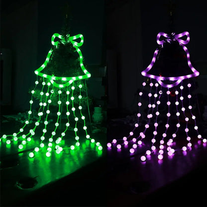 Christmas Bell  Window Curtains Lights LED