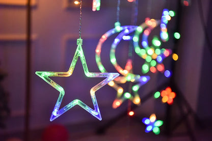 Curtain Garland Star Moon Fairy String Lights Led