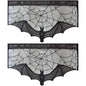 1pc Halloween Lace Curtain Black Bat Spider