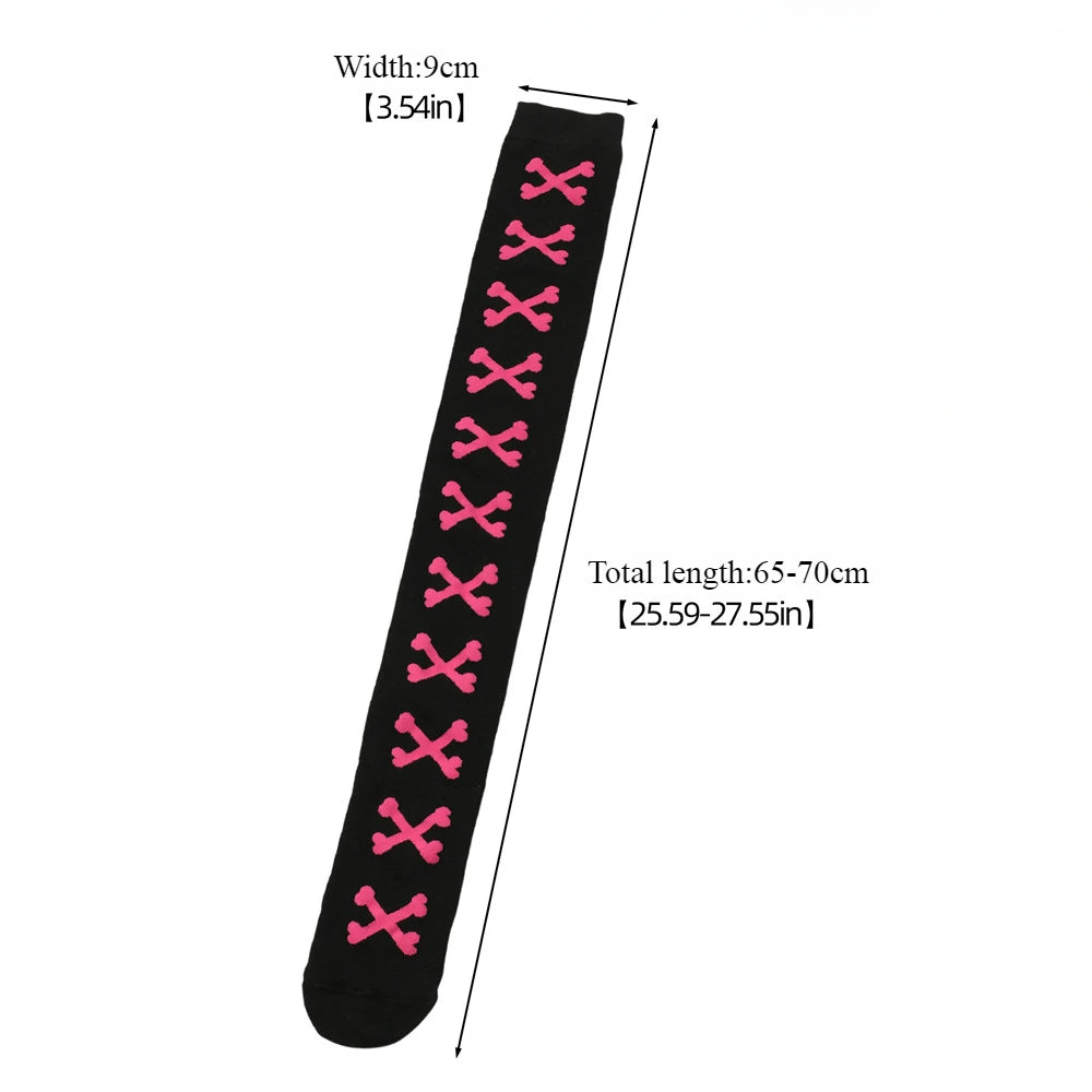 Womens Bone Thigh High Stockings