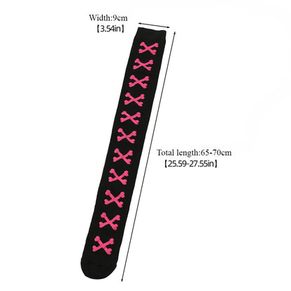 Womens Bone Thigh High Stockings