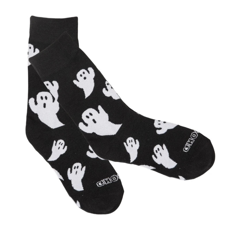 Spooky Ghostly Pattern Middle Calf Socks